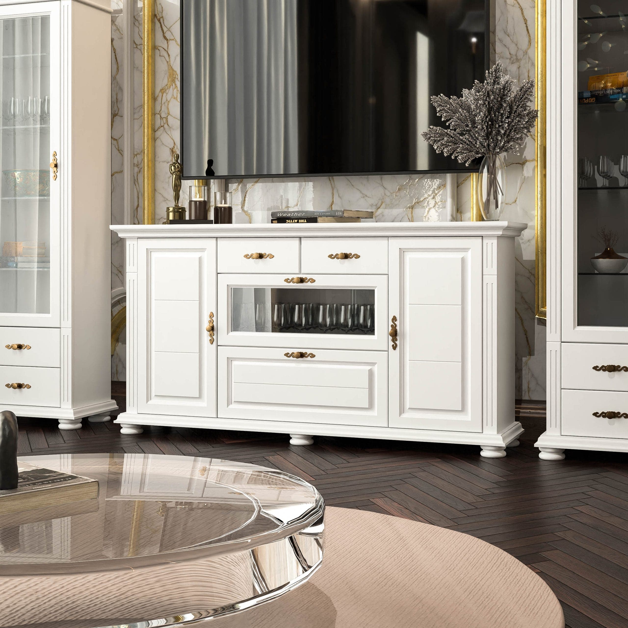 Kommode „Skagen“ mit Ablageplatte, Butterweiß