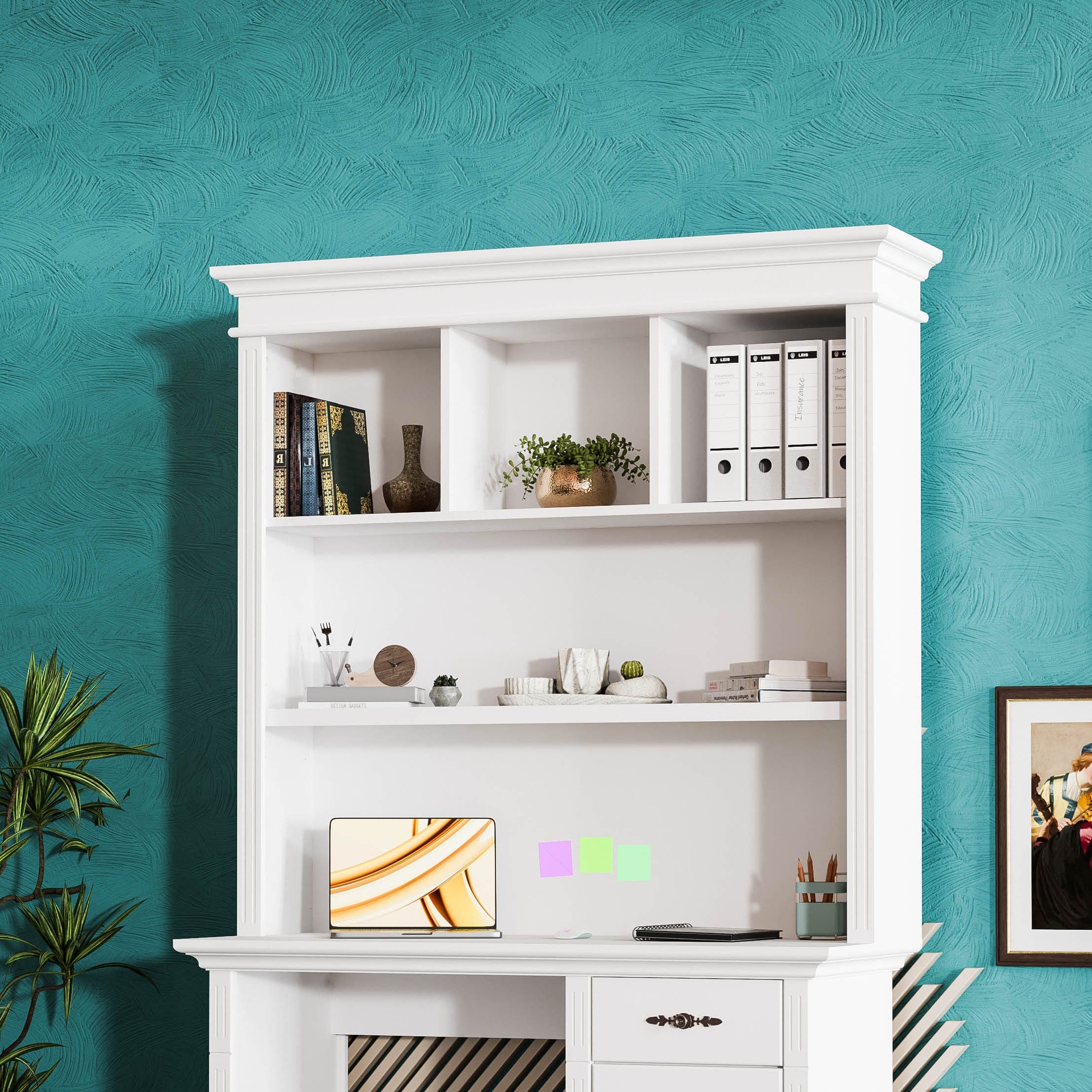 Büro-Regal „Skagen“ aus massivem Holz mit 1 Korpus