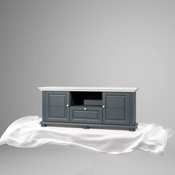TV-Kommode Skagen 160 cm aus Massivholz, Anthrazit