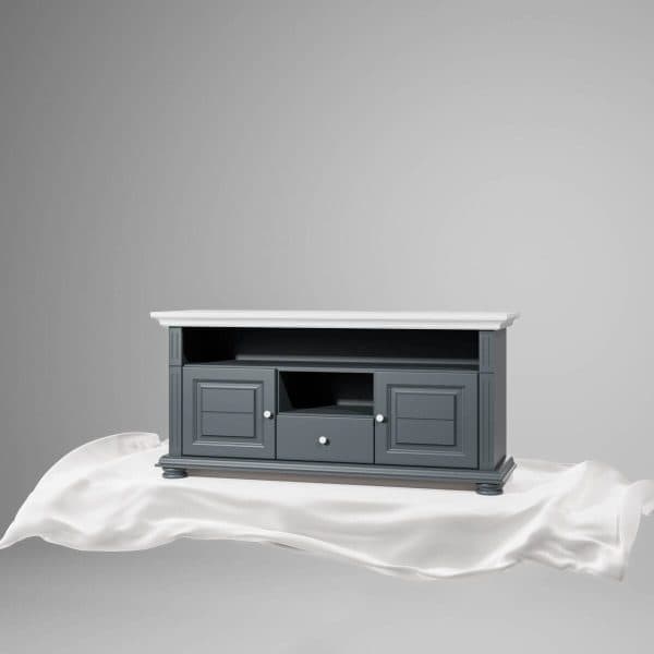 Großer TV-Schrank Skagen aus Massivholz, Anthrazit