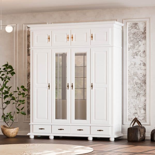 Nordby Massivholzschrank mit 4 Türen, Höhe 260 cm