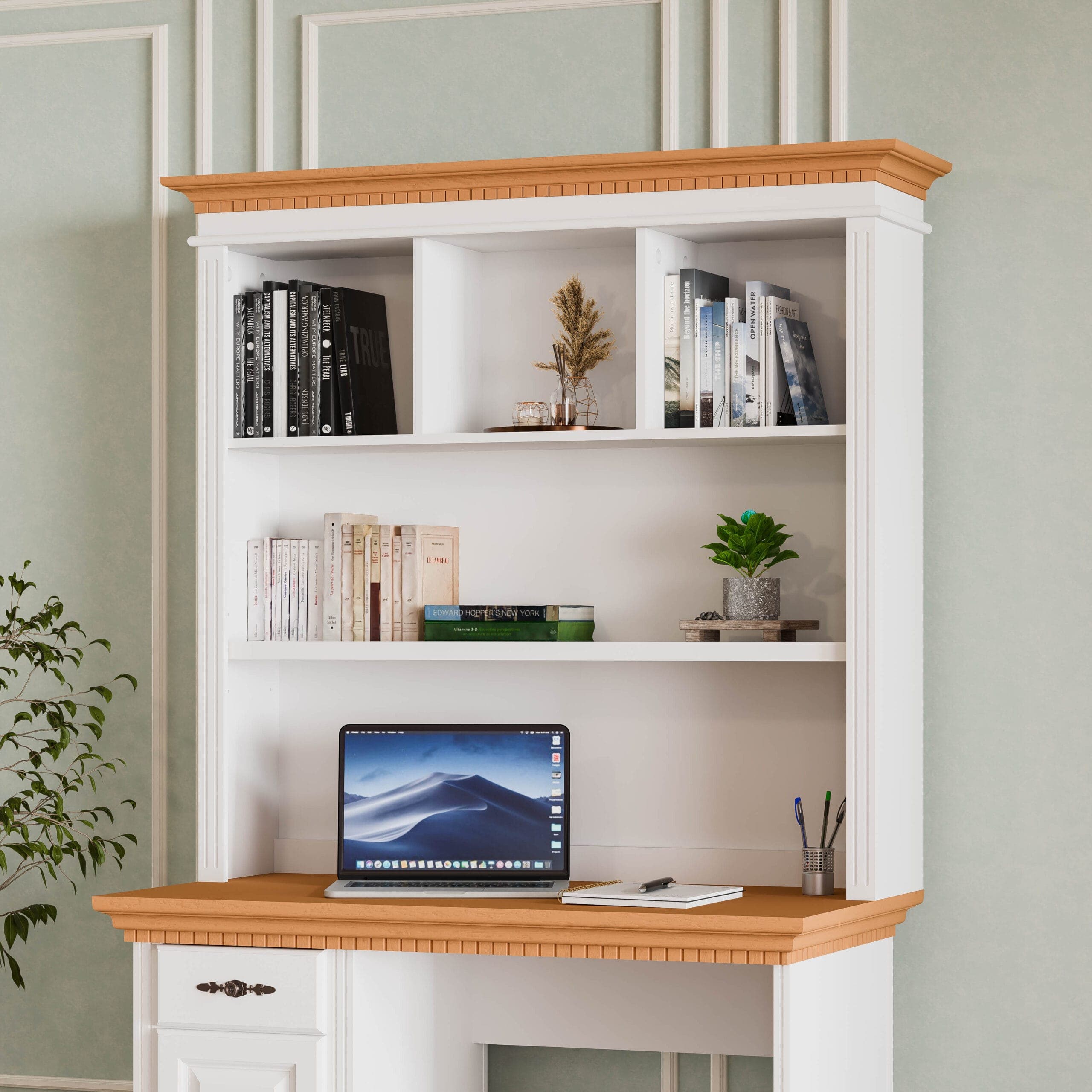 Büroregal „Fjord“ mit Korpus aus massivem Holz