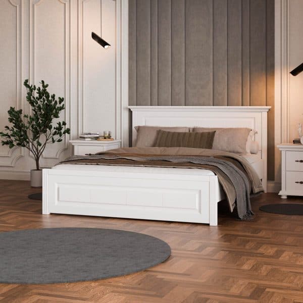 Massivholzbett „Skagen“ 140 cm mit schmalem Kopfende