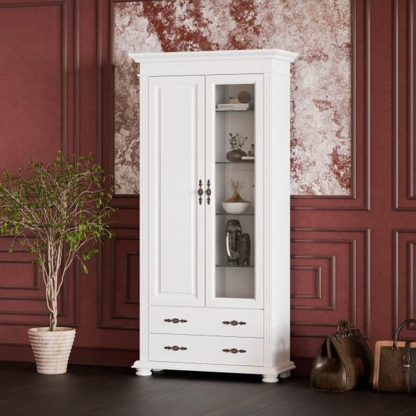 Große Vitrine Skagen aus massivem Fichtenholz